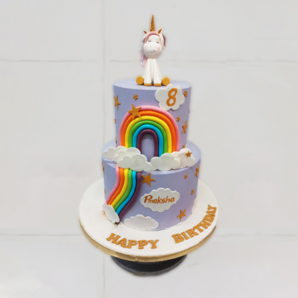 2- Tier Unicorn Cake (Purple)